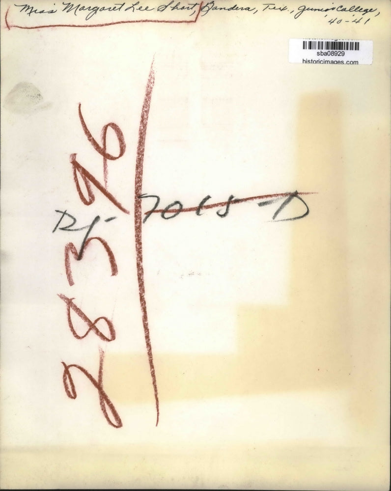 Press Photo Miss Margaret lee Short, Bandera Texas Junior College - sba08929