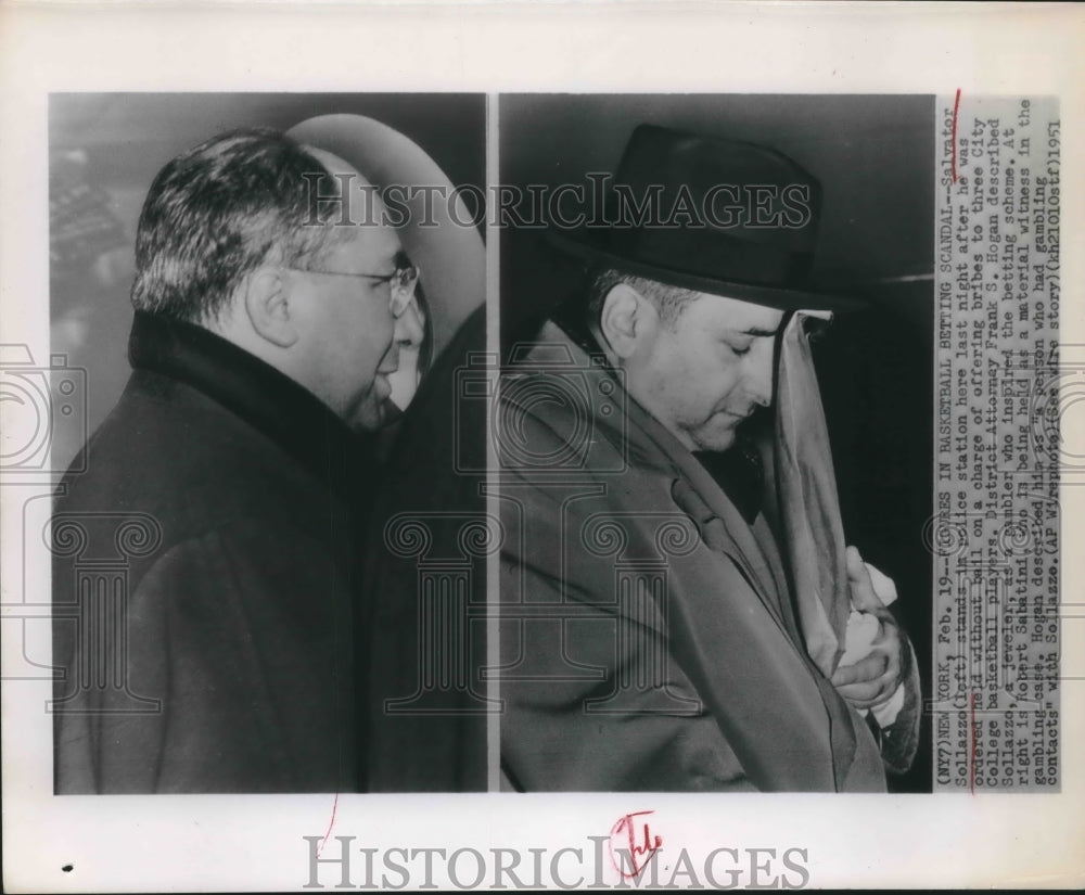 1951 Press Photo Salvator Sellazzo charged for bribery of City College players