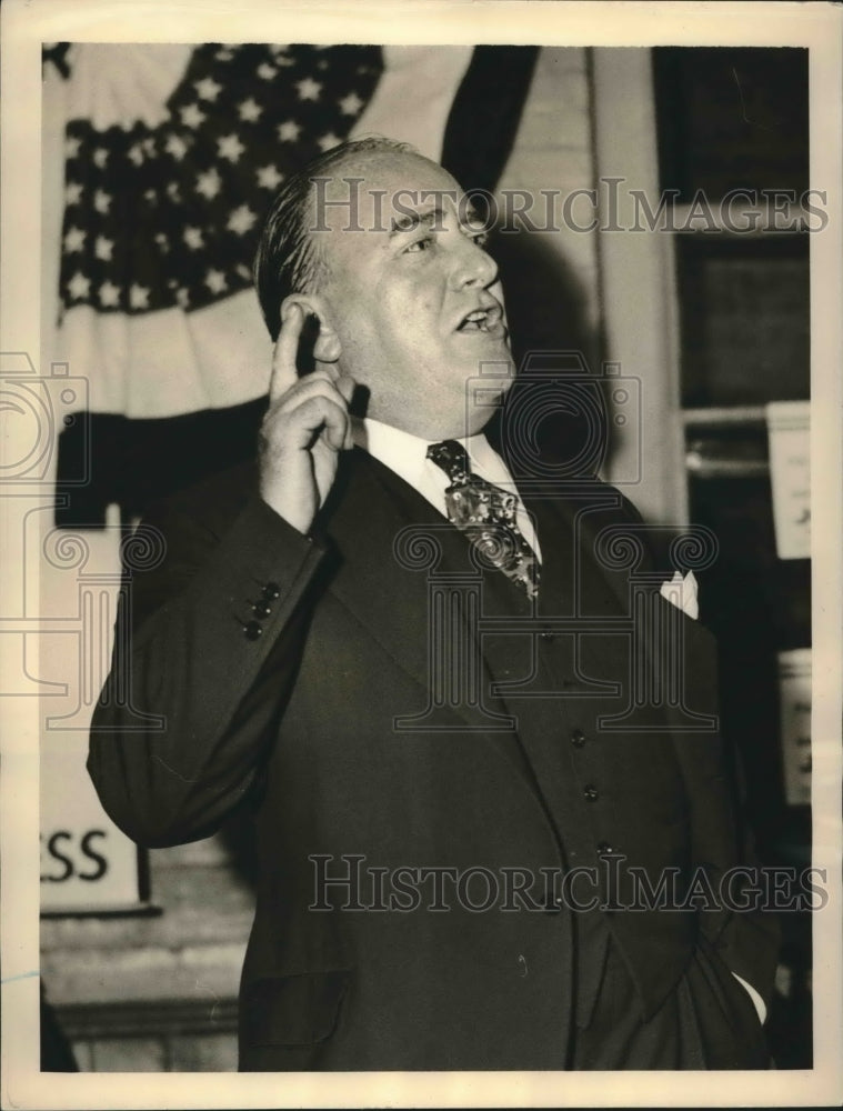 1938 Press Photo Rep.John O'Connor address a rally under Tammany Central Club
