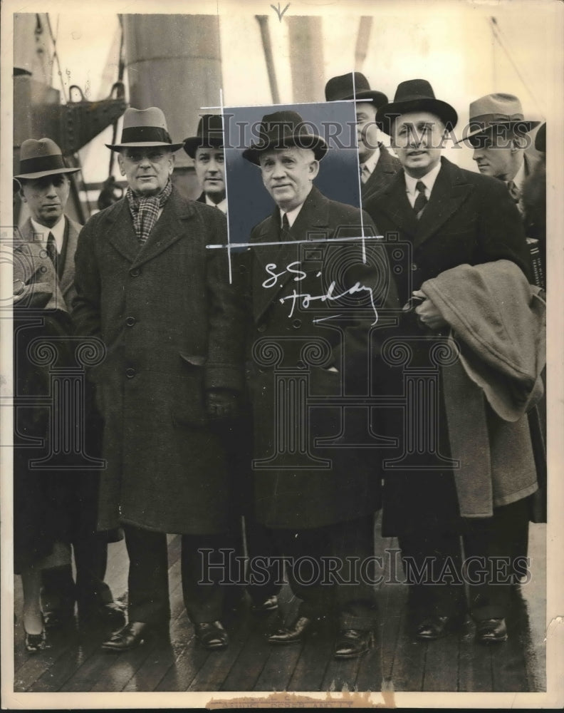 1950 Press Photo U.S Delegation Negotiate Agreement from Naval Conference