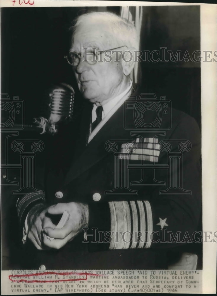 1946 Press Photo Adm.William Standley, Maritime Ambassador to Russia