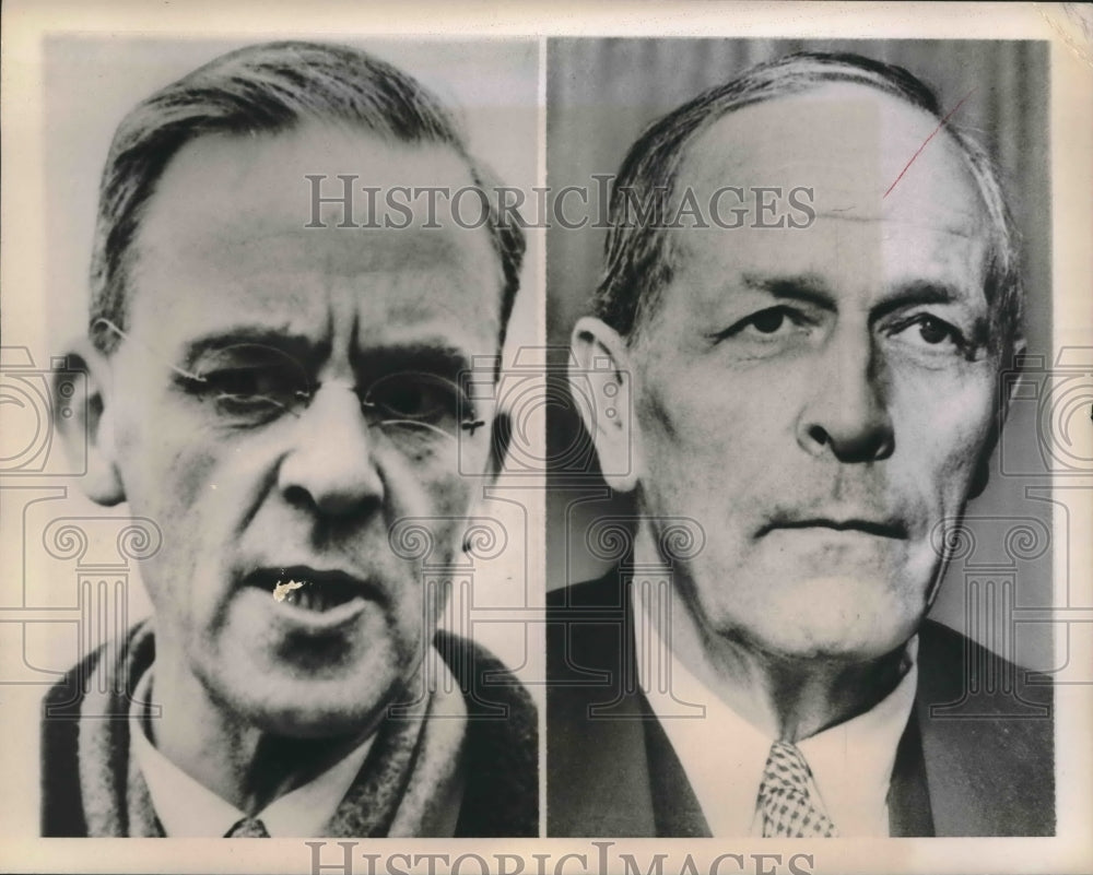 1945 Press Photo Sir Staffford Cripps & Sir William Allen Jowitt of Britain