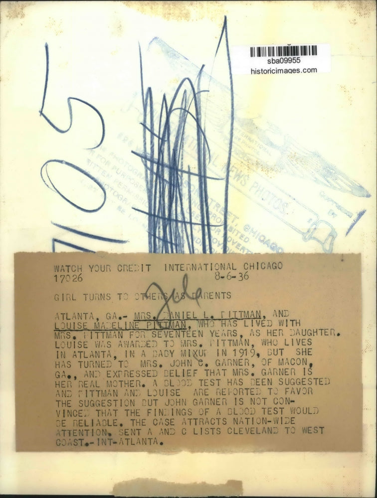 1936 Press Photo Mrs Daniel L Pittman & Louise Mabeline Pittman in Atlanta GA