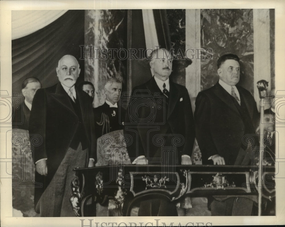 1940 Press Photo Jules Jeanneney, President Albert LeBrun celebrate revolution