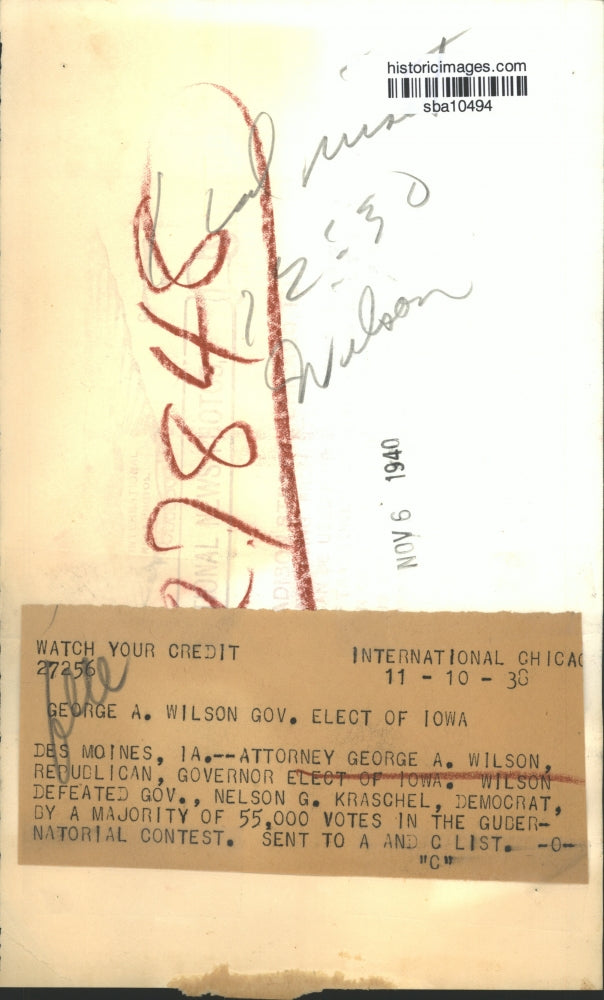 1938 Press Photo Attorney George Wilson, Republican Gubernatorial candidate