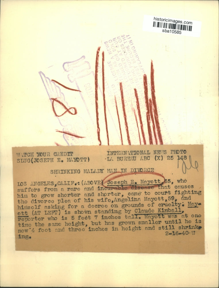 1940 Press Photo Joseph E. Mayott standing next to Claude Kimball - sba10585