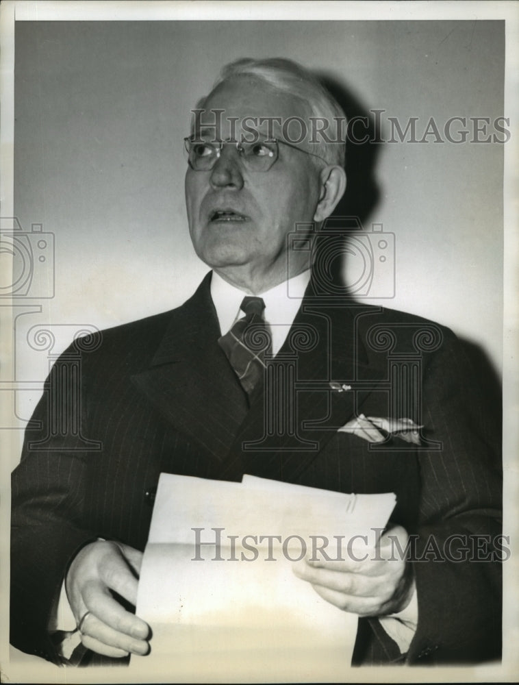 1941 Press Photo A.F. Whitney, President of the Brotherhood Railway Trainmen