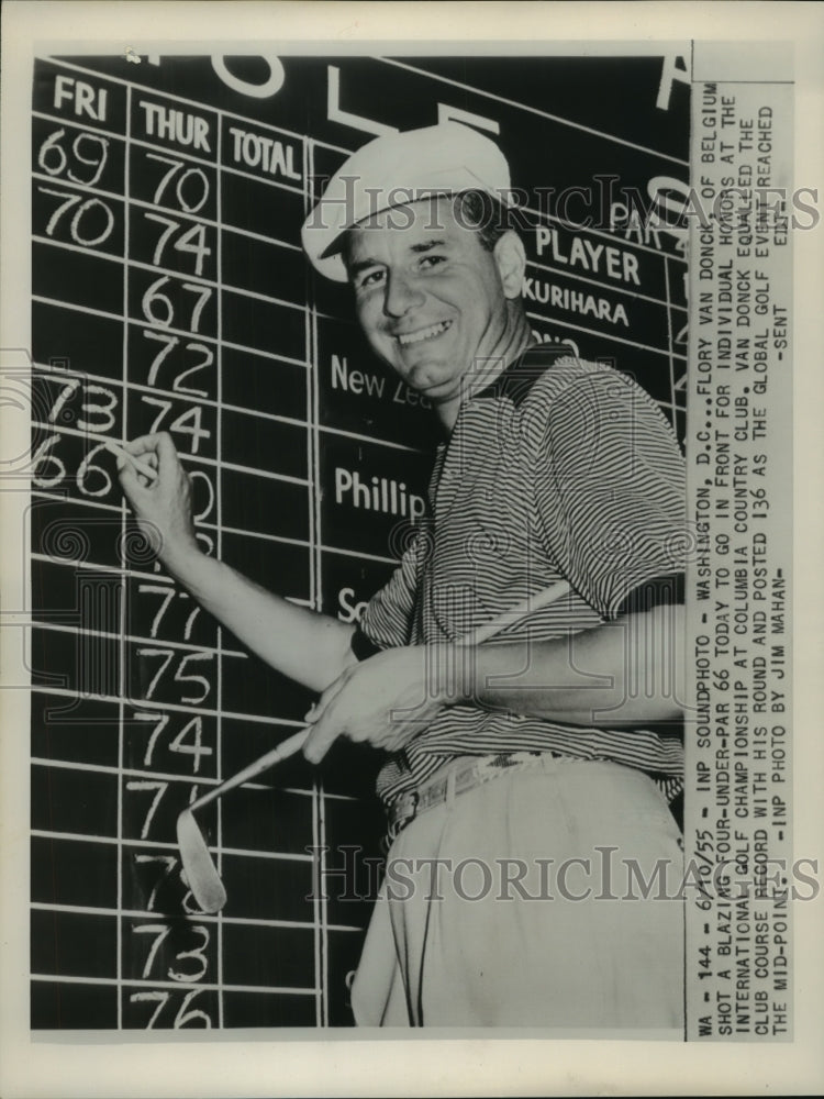 1955 Press Photo Flory Van Donck at International golf championship - sba12220