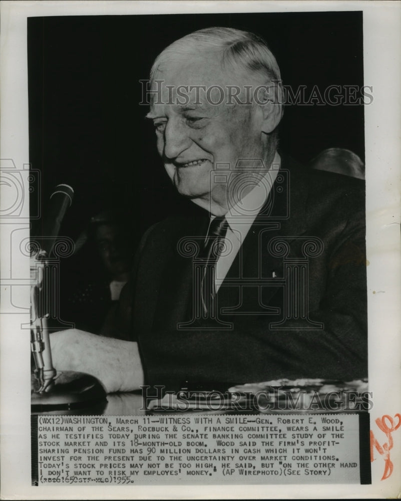 1955 Press Photo Robert Wood appears before the Senate Banking Committee