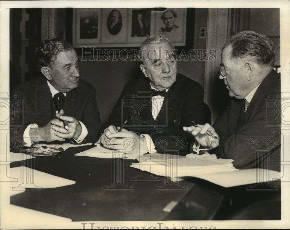 1938 Press Photo Senators George Norris, Tom Connally &amp; WR Austin meet