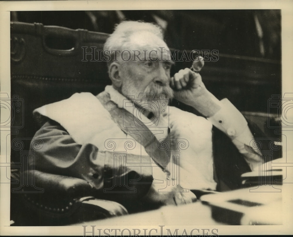 1945 Press Photo Andre Mornet prosecutor at trial of Marshall Henri Petain