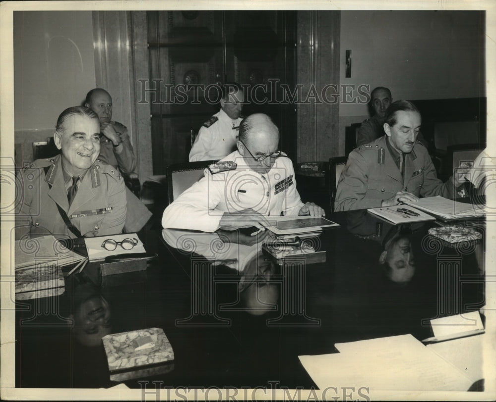 1943 Press Photo Lt Gen Sir Hastings L Ismay,Adm Sir Dudley Pound in DC