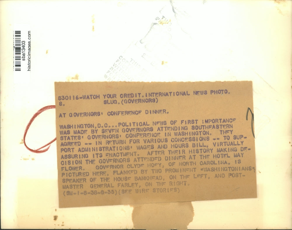 1938 Press Photo Governors at the Southeastern States Governors Conference