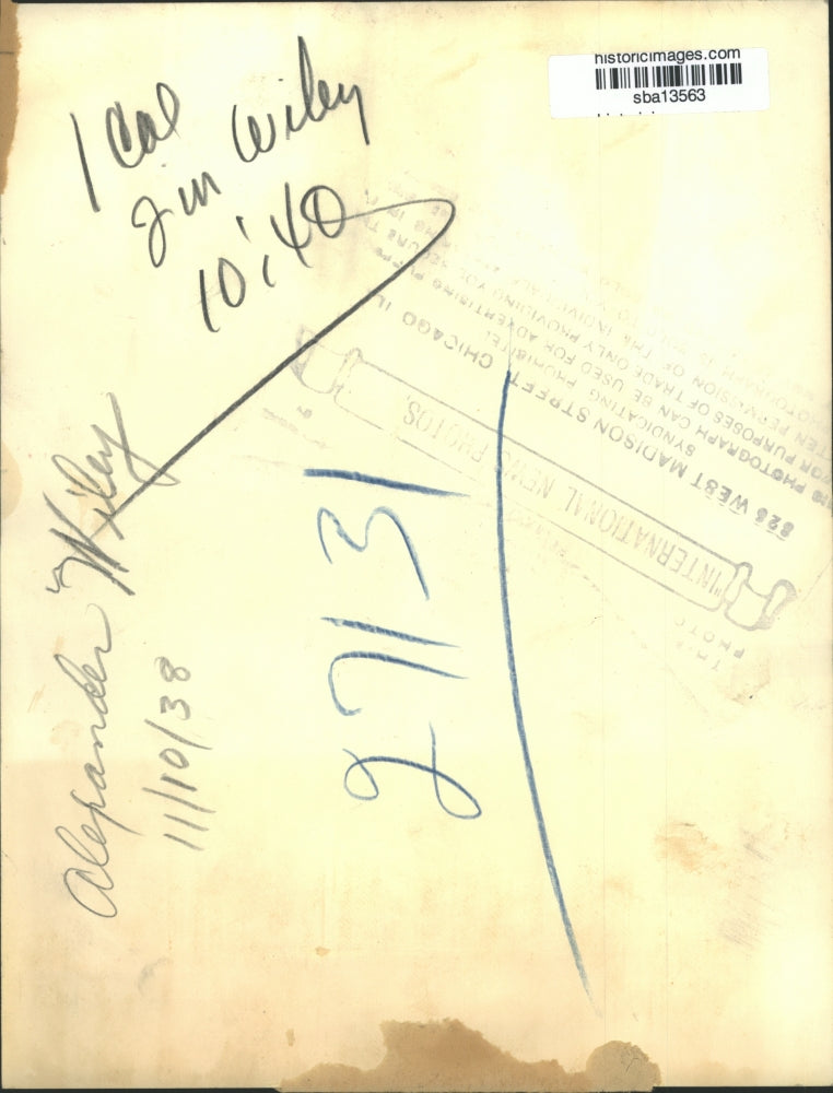 1938 Press Photo Senator Alexander Wiley of Wisconsin and wife - sba13563