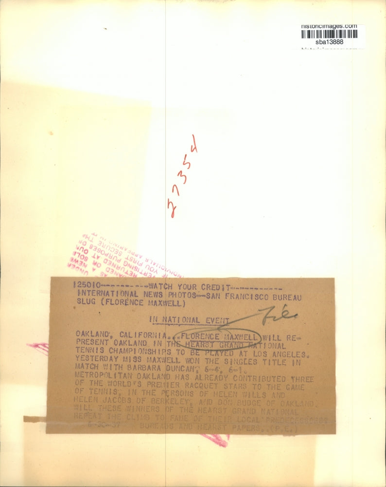 1937 Press Photo Florence Maxwell joins the Hearst Grand Tennis Championship