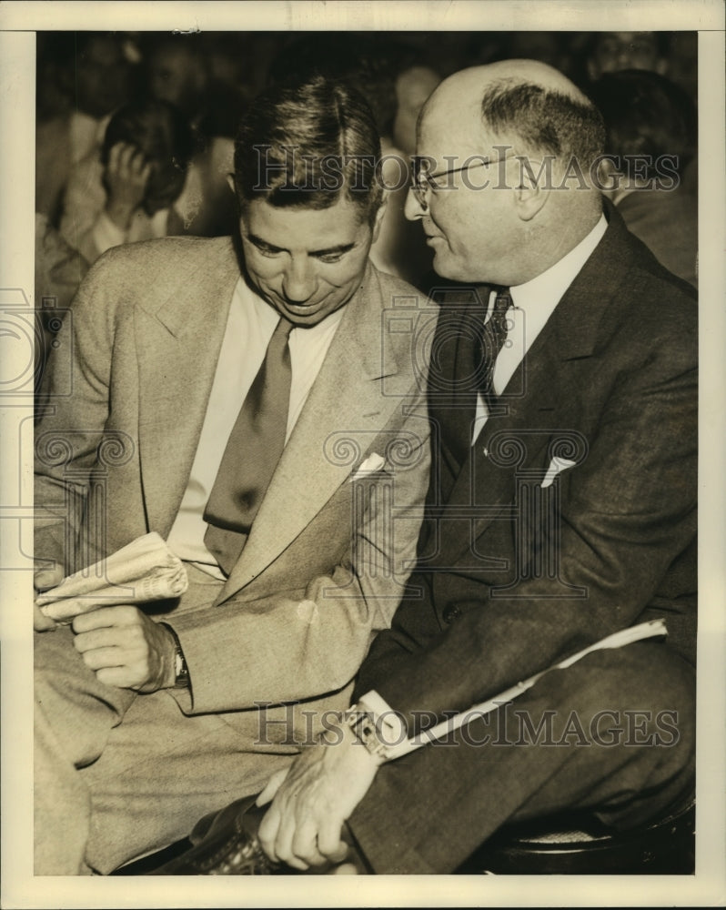 1938 Press Photo C.M.W. White and Tom Girdler at Senate Committee hearing