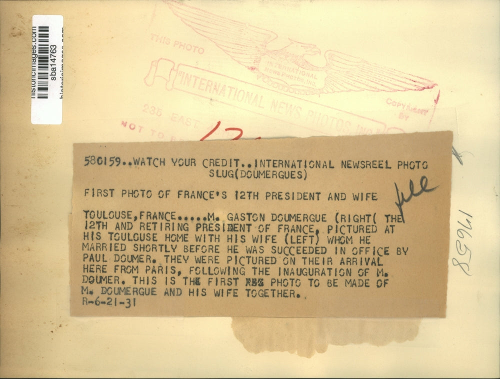 1931 Press Photo Gaston Doumergue 12th & retiring president of France