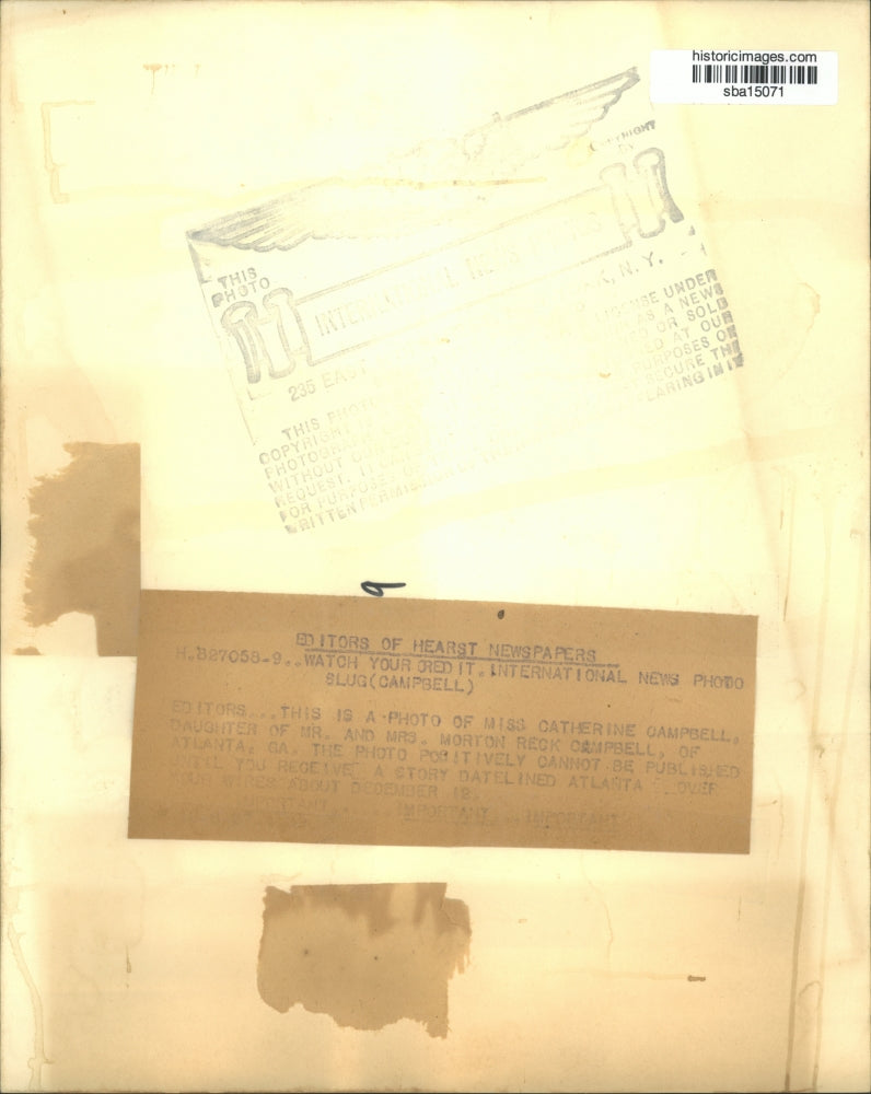 Press Photo Miss Catherine Campbell from Atlanta - sba15071