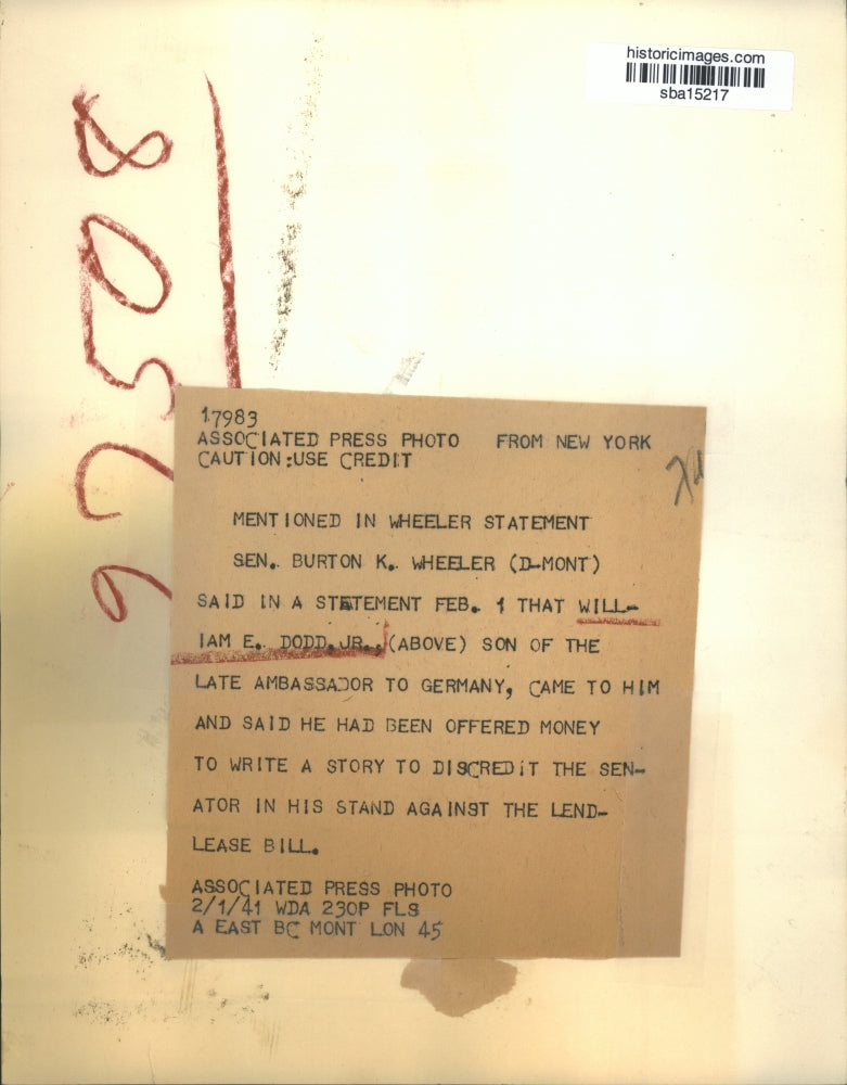 1941 Press Photo William E Dodd Jr son of late ambassador to Germany