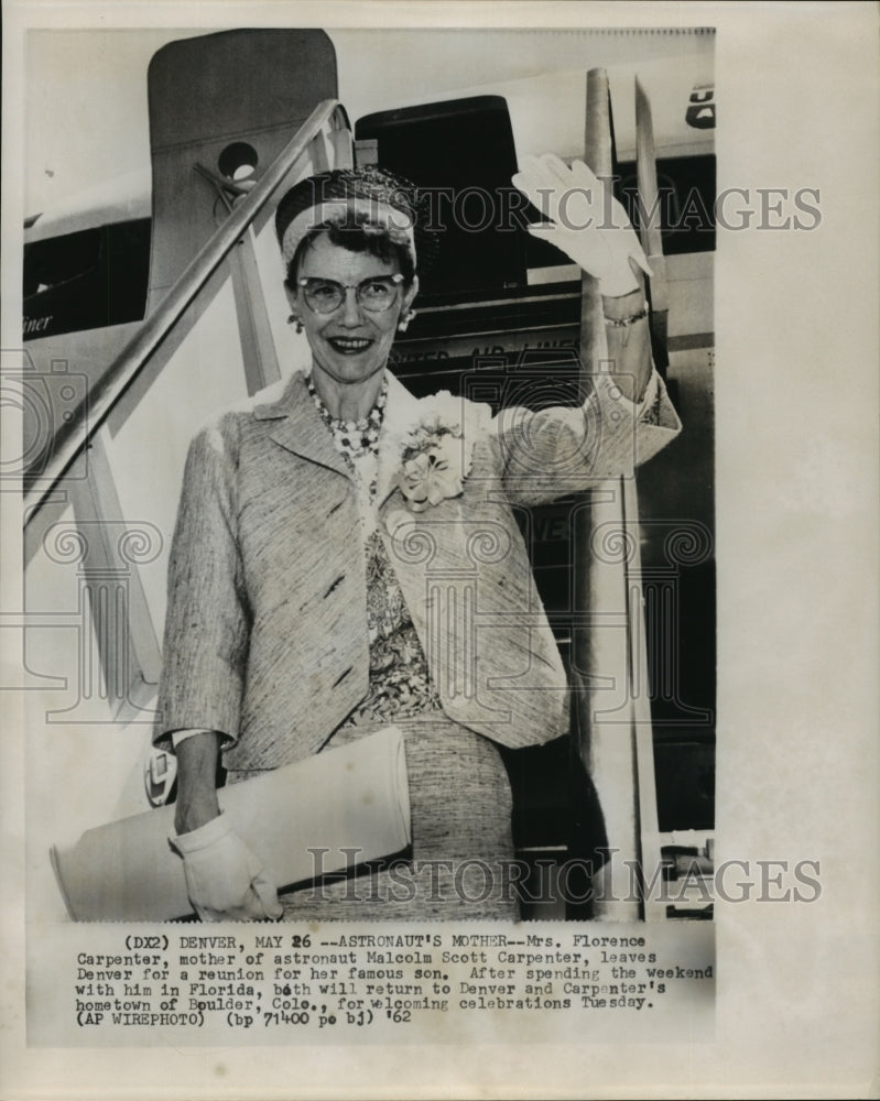 1962 Press Photo Mrs. Florence Carpenter is Astronaut Malcolm Carpenter&#39;s mother- Historic Images