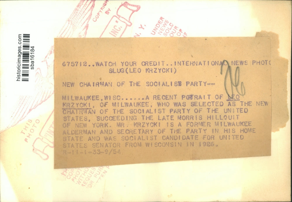 1933 Press Photo Leo Krzycki the new Socialist Party chairman - sba16184