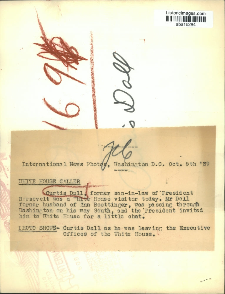 1939 Press Photo Curtis Dall former son in law of president Roosevelt