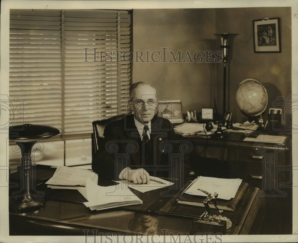 Press Photo E.H. Baumgarten Sec. of American Bowling Congress International- Historic Images