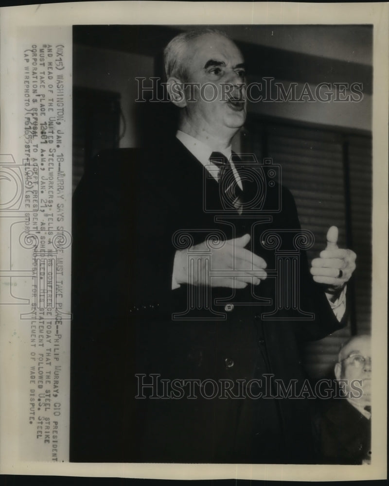 1941 Press Photo Philip Murray CIO President and Head Of United Steelworkers