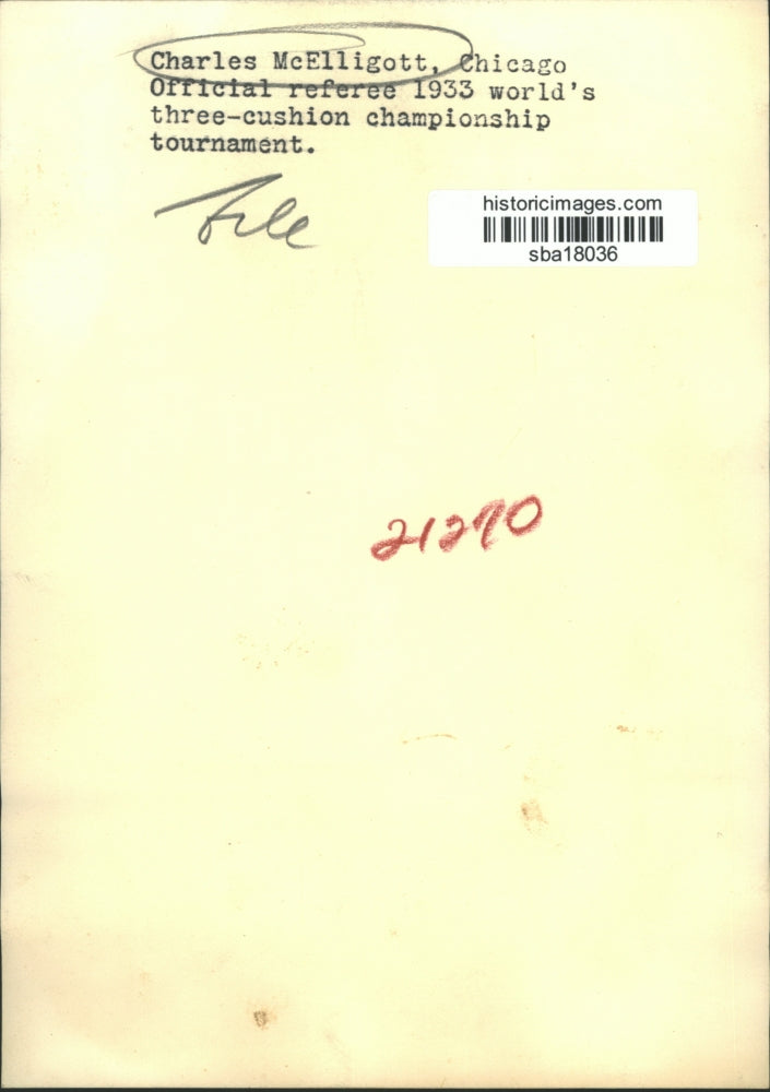 Press Photo Charles McElligott-Referee of World's Three Cushion Tournament