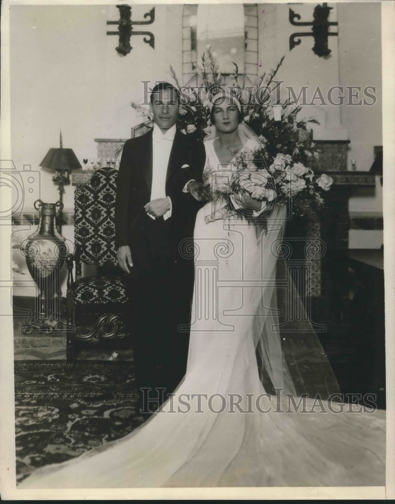 1931 Press Photo Dr.Joseph Jordan Eller of New York and bride Artemisa Calles
