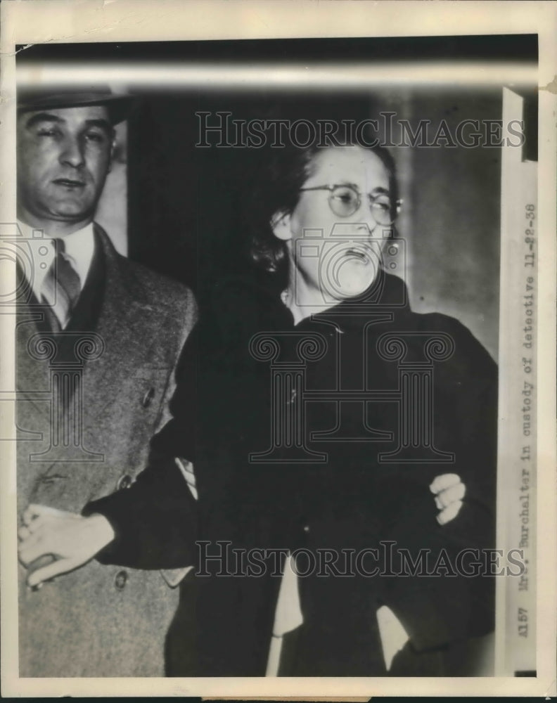 1928 Press Photo Mrs.Marie Burckhalter held for aiding Husband Suicide