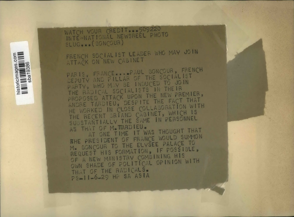 1929 Press Photo Paul Boncour French Deputy and Pillar of Socialist Party