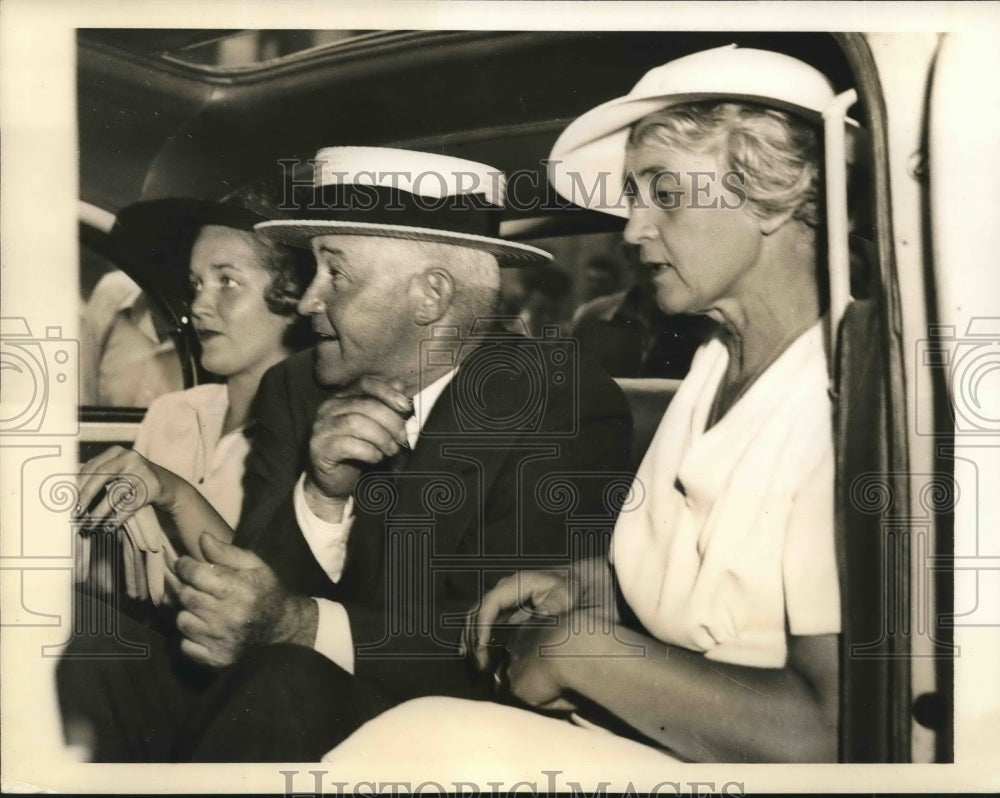 1938 Press Photo James J Hines & wife & daughter in law Mrs Eugene Hines