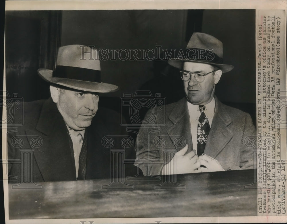 1947 Press Photo David Krakauer charged with fixing professional game