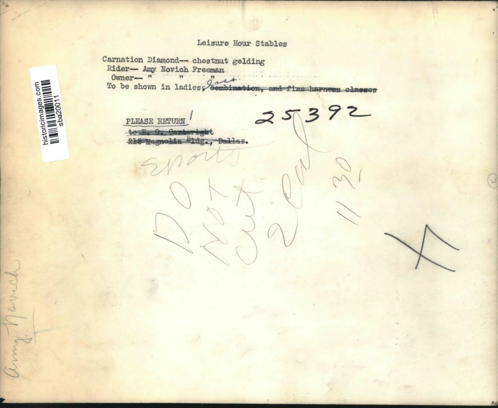 Press Photo Carnation Diamond rode by Amy Novich Freeman - sba20011