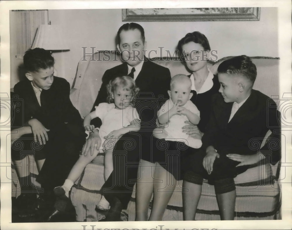 1940 Press Photo Gov. Sam Houston Jones of Louisiana with his Family