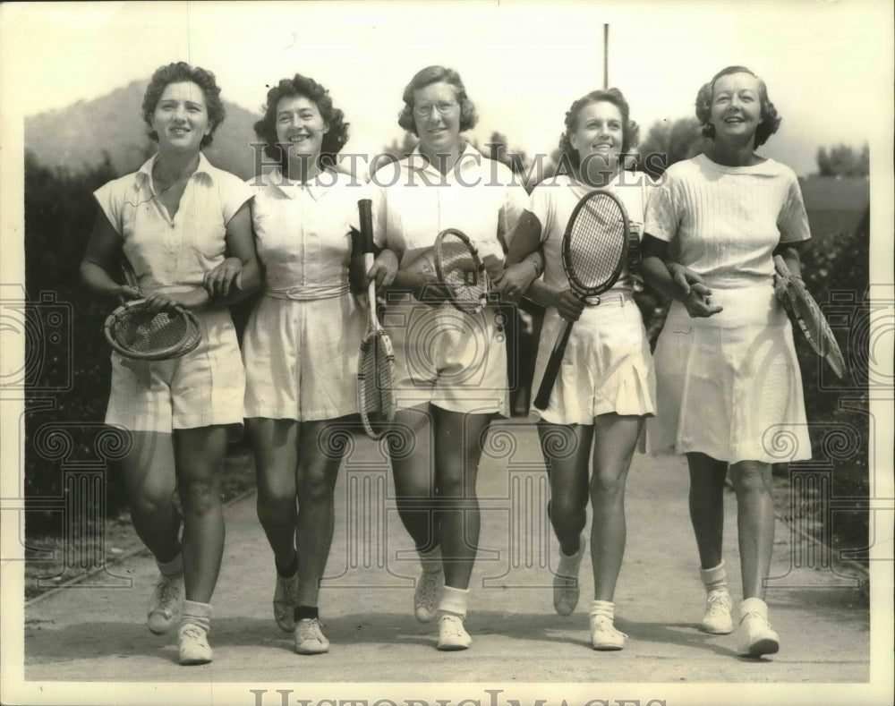 1938 Press Photo Five contenders in the National Public Courts Championships