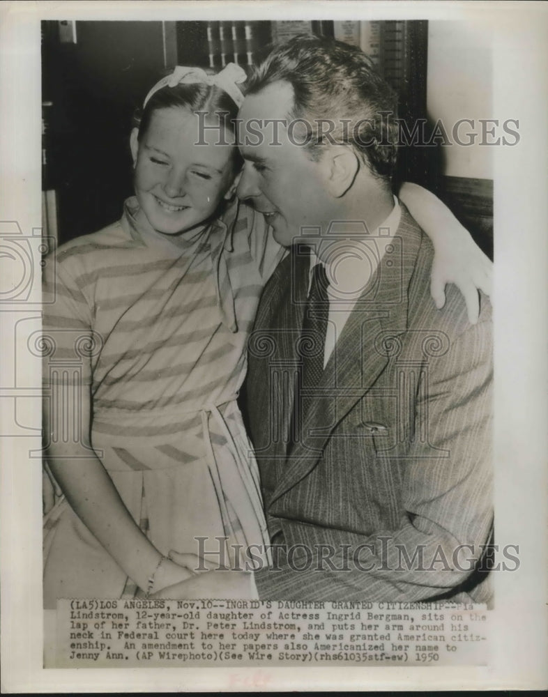 1950 Press Photo Pia Lindstrom daughter of Ingrid Berman & Dr Peter Lindstom- Historic Images