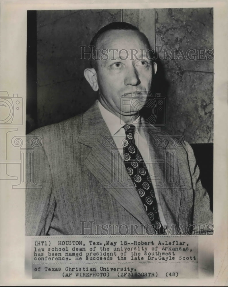 1948 Press Photo Robert A Leflar Succeeds Late Dr Gayle Scott as Pres S.W. Conf- Historic Images