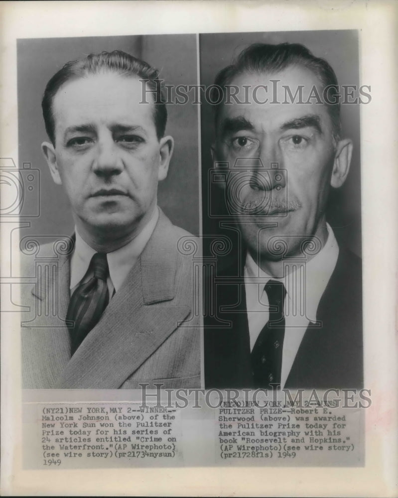 1949 Press Photo Robert E Sherwood Wins Pulitzer for His American Biography- Historic Images