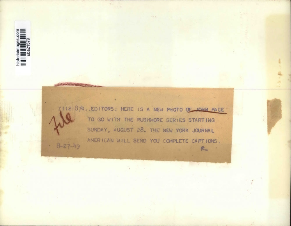 1949 Press Photo John Pace From the Rushmore Series - sba21579