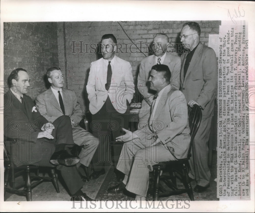 1951 Press Photo Intercollegiate Rowing stewards prepare for regatta - sba21907- Historic Images