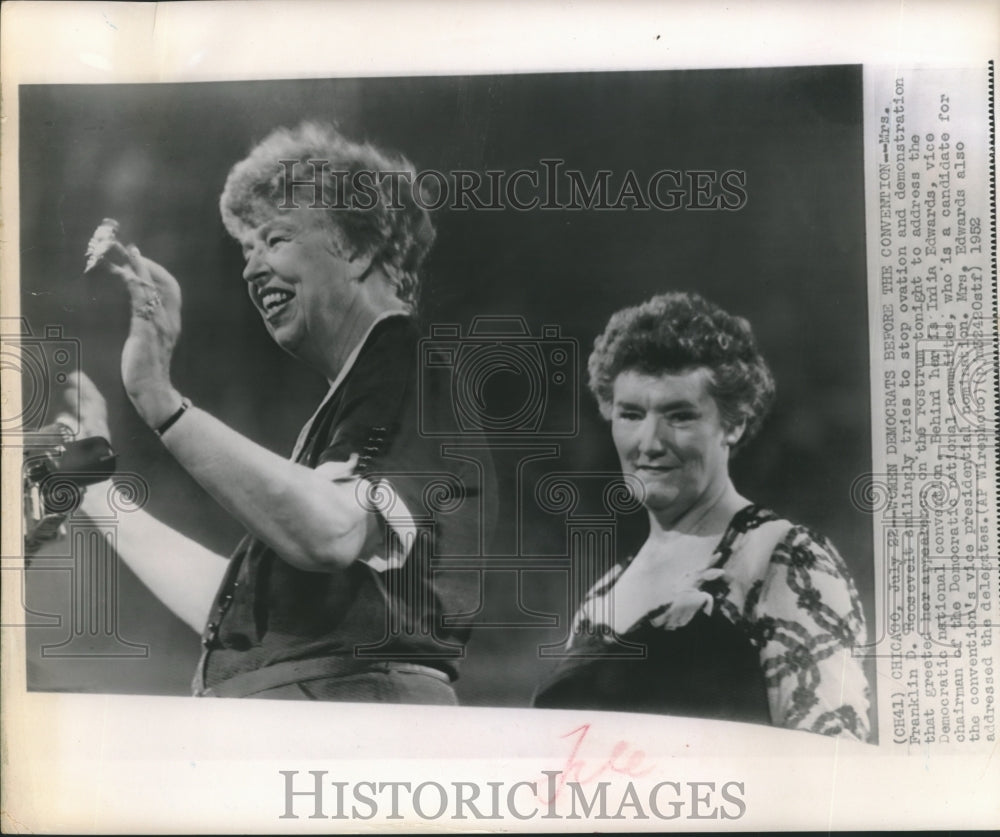 1952 Press Photo Mrs.Franklin Roosevelt addressed at Democratic Convention