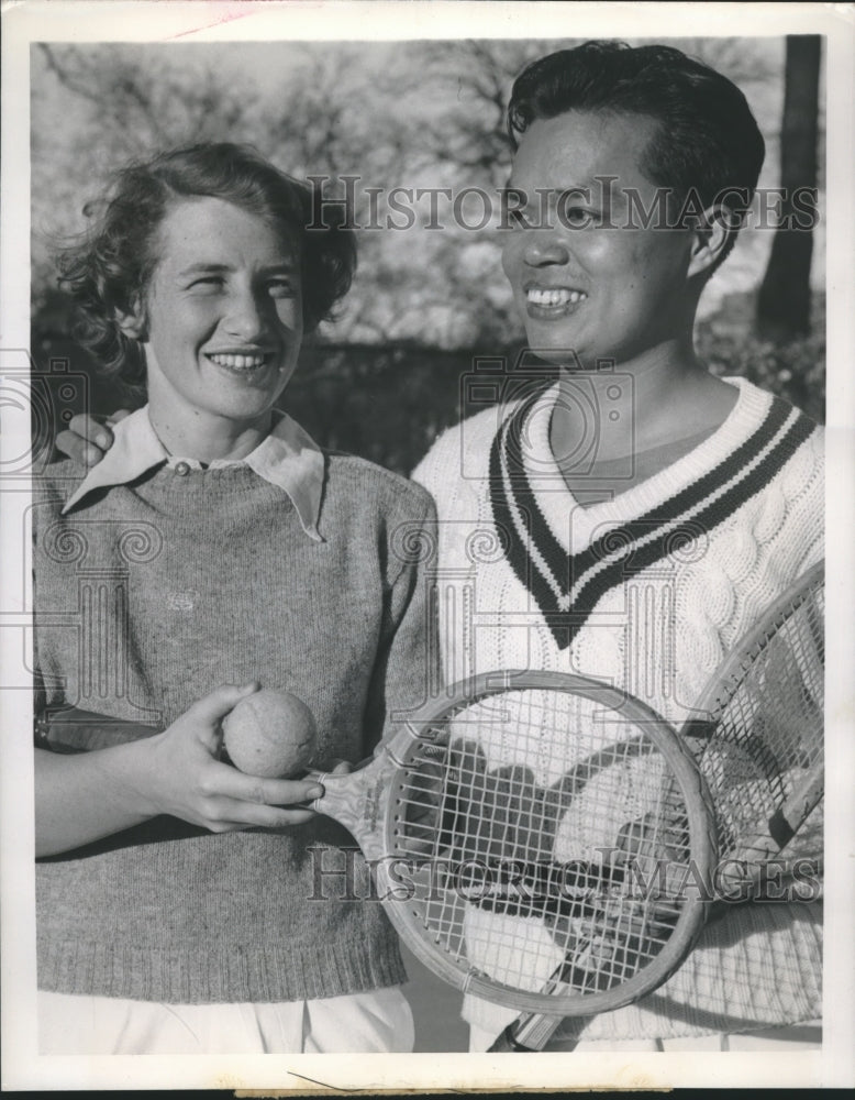 1949 Press Photo Tennis Star Dr.Caroline Myers married to Dr. Shi Yung Wang