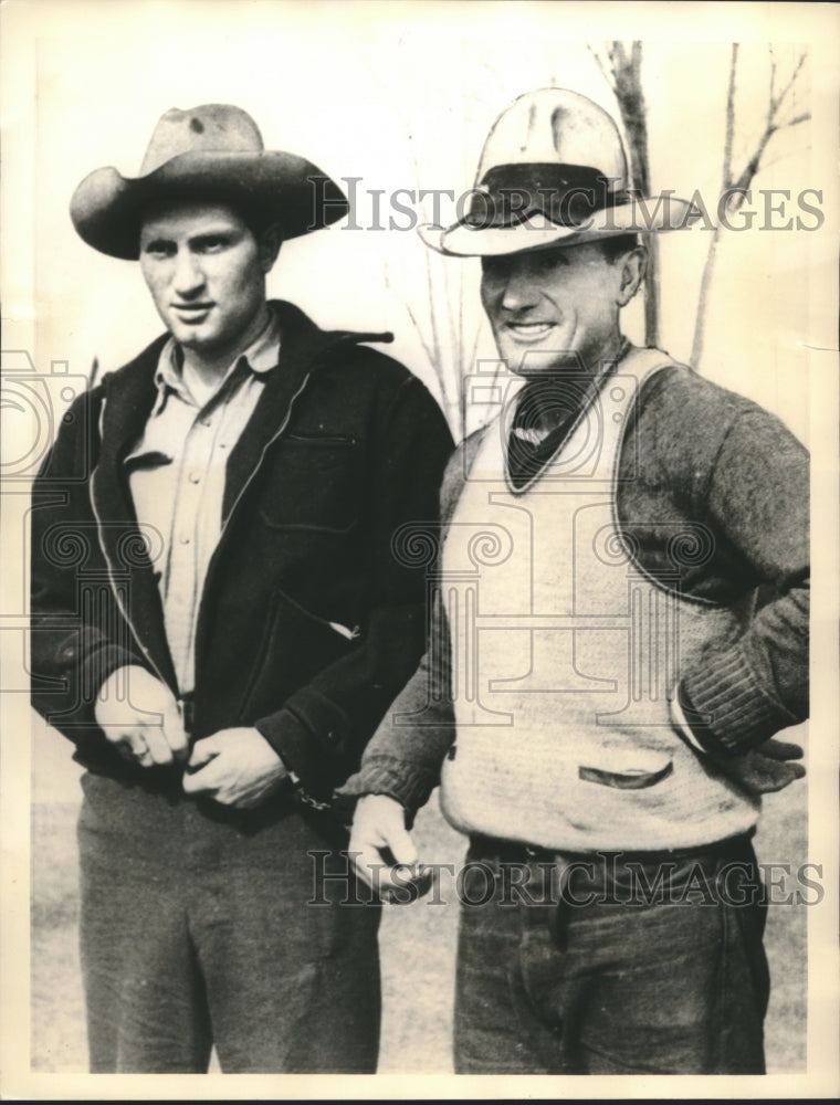 1940 Press Photo Buck Diamont,Carl Ramser held in disappearance of Gilberts