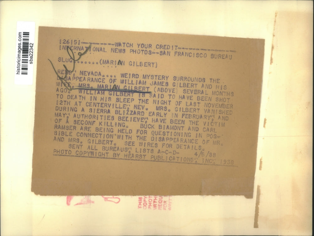 1938 Press Photo Buck Biamont & Carl Ramser Held in Mr & Mrs W.J.Gilbert Deaths