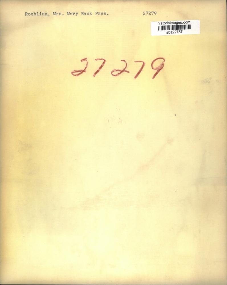 1958 Press Photo Mrs. Mary Roebling President of the Trenton Trust Co.