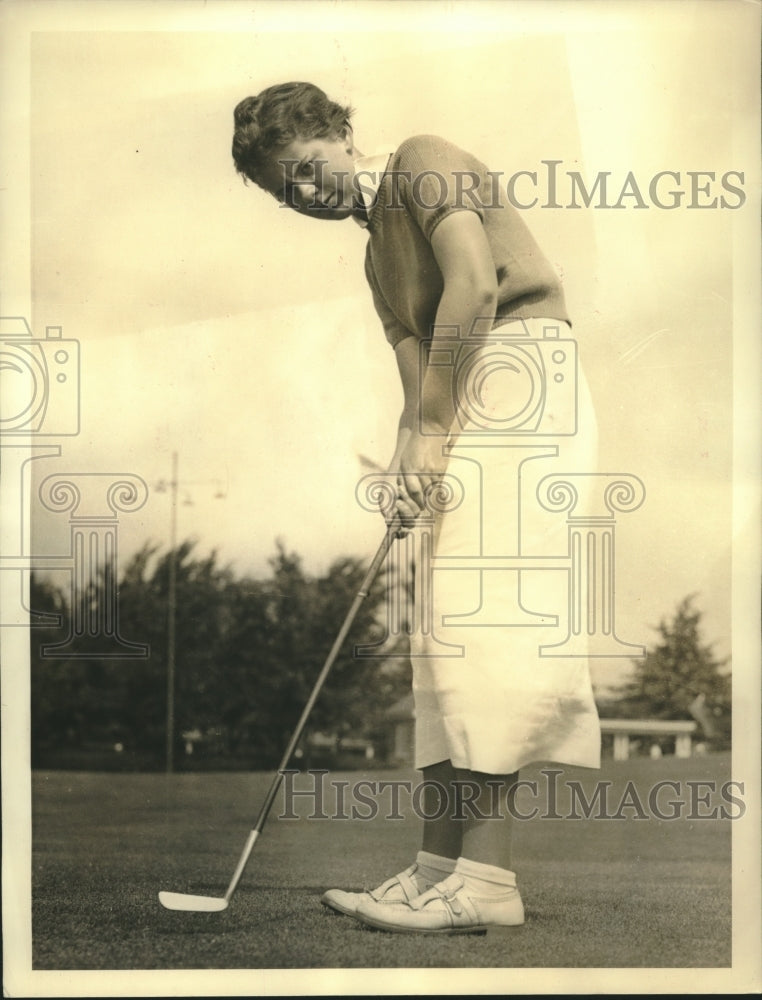 1935 Press Photo Marian McDougall Travels to Cleveland for Women&#39;s Western Champ- Historic Images