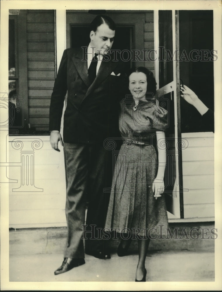 1930 Press Photo Playboy Heir Potter D'Orsay Palmer Marries Pluma L Abbatiello