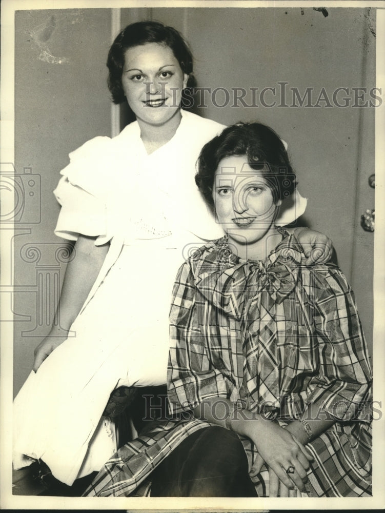 1933 Press Photo Joyce Allen & Rose Long Daughters of Politic Figures in Chicago